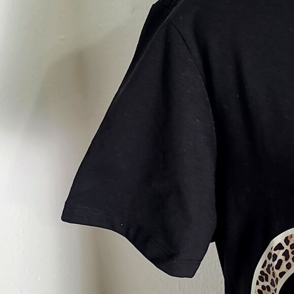 Calvin Klein Black T-Shirt Dress Leopard CK Logo on the Front, Size Large, NWT - Picture 4 of 11